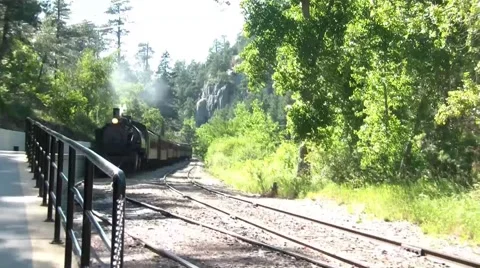 Old Train to Station  動画素材 66064134