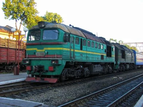 Old train at the station Stock Photos