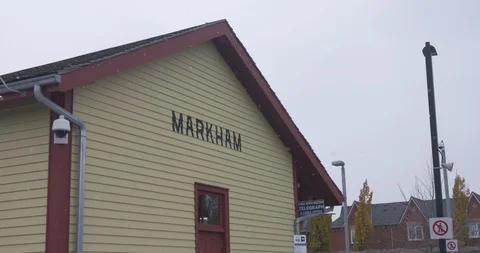 Old Train Station in The Snow Stock Footage 101715001