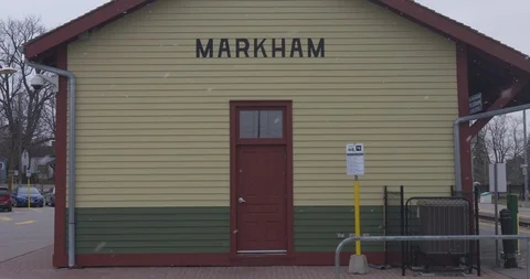 Old Train Station in The Snow Stock Footage 101715034