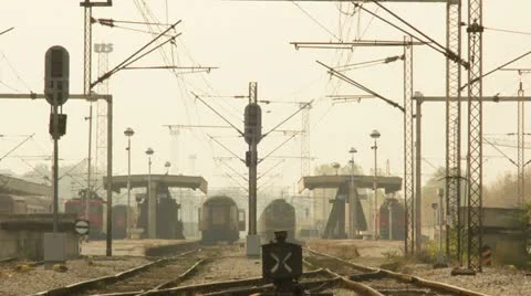 Old train station timelapse (RAW) Stock Footage 12541606