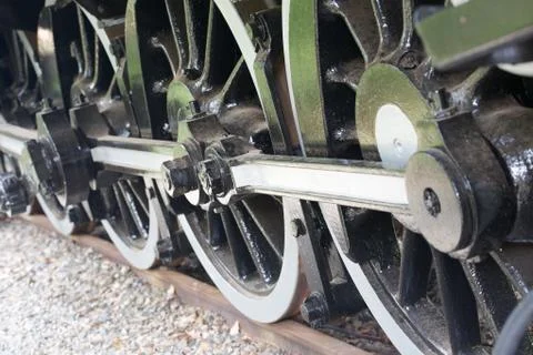 Old train wheels close up Stock Photos