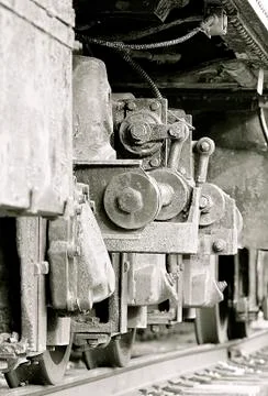 The old train wheels Stock Photos
