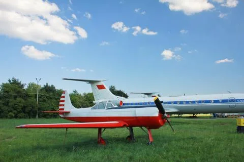 Old training aircraft 库存照片