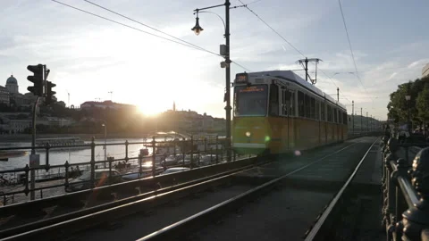 Old tram in Budapest Stock Footage 218624323