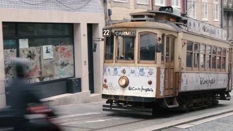 An old tram Stock Footage 131603417
