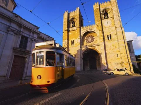 Old tram in lisbon Stock Photos