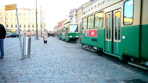 Old trams in Helsinki Video stock 879808