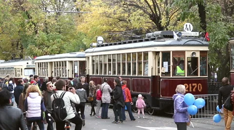 Old tramways Stock Footage 42902671