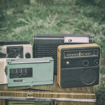 Old transistor radios Stock Photos
