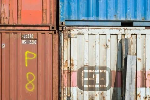 Old transport containers Stock Photos