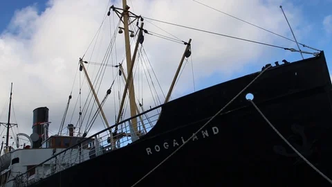 Old transportation ship Stock Footage