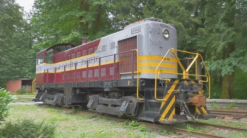 Old Transportation Train Locomotive Engine Vehicle, Vintage Railroad Transport Stock Footage 120840544