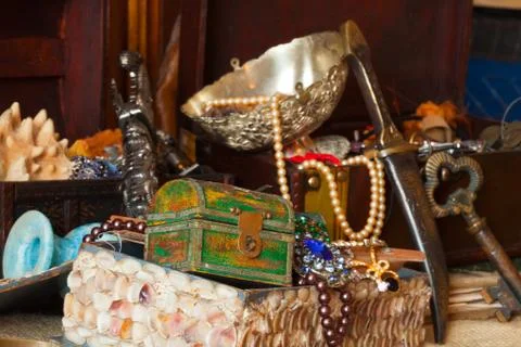 Old treasure chests Foto stock