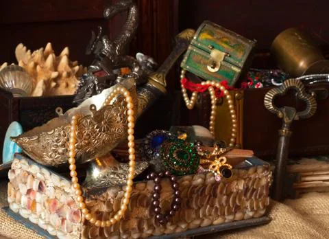 Old treasure chests Foto stock