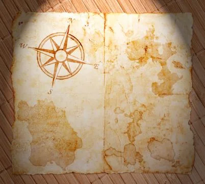 Old treasure map Illustrazione stock