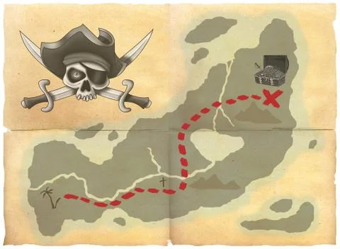 Old Treasure Map Stock Photos