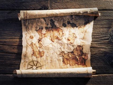 Old treasure map Stock Photos