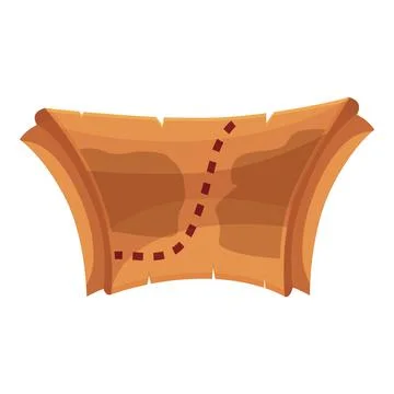 Old treasure map showing the route with dotted line Stock Illustration
