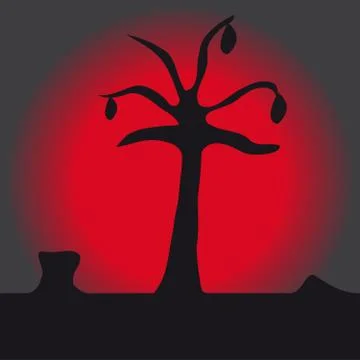 Old tree on dark background Stock Illustration