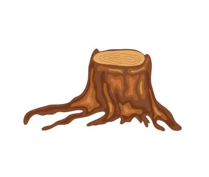 Old tree stump simple doodle cartoon vector illustration, hand drawn image Ha Stock Illustration