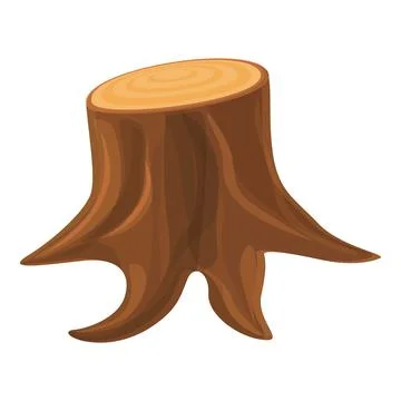 Old tree trunk icon, cartoon style Stock Illustration