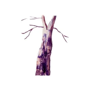 Old tree trunk Stock Illustration