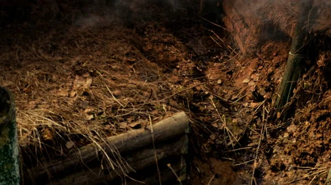 The old trench World War 2 Stock Footage 54564367