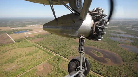 Old tri-motor airplane Stock Footage 148936871