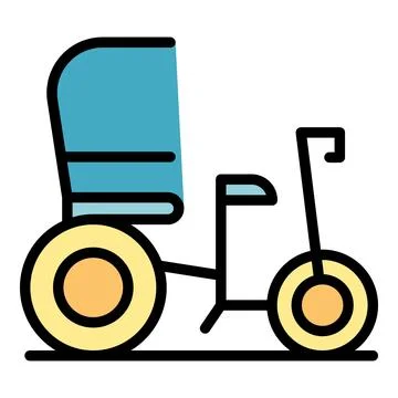 Old tricycle icon vector flat Stock Illustration