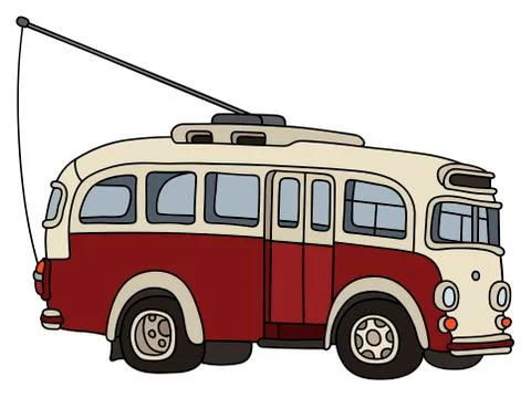 Old trolley bus Stock Illustration