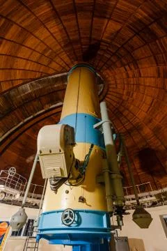 Old trophy large optical telescope 스톡 사진