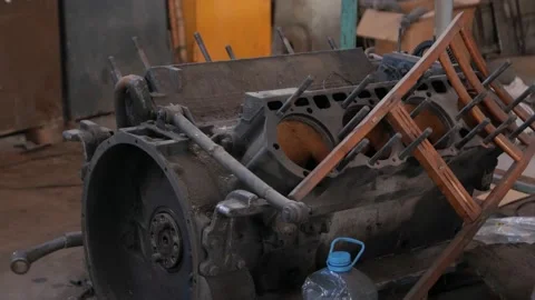 Old Truck Engine Stock Footage 146068800