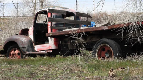 Old truck in the grass Stock Footage 22958765