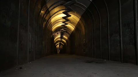 An old tunnel dimly lit 2 Stock Footage 322987547