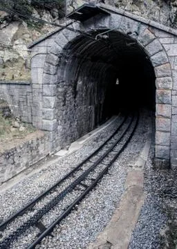 Old tunnel train exit Stock Photos