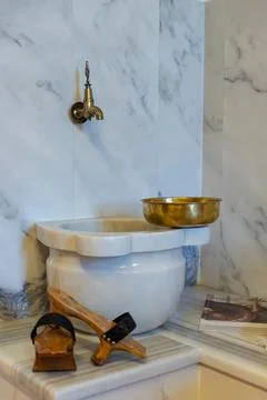 Old Turkish bath and authentic faucet , Traditional Turkish bath and materi.. Stock Photos