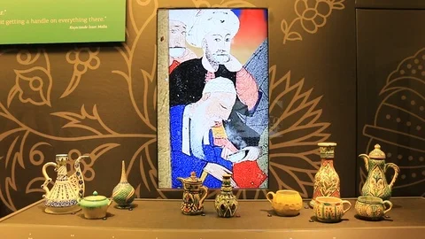 Old Turkish coffee accessories Video stock 90232589