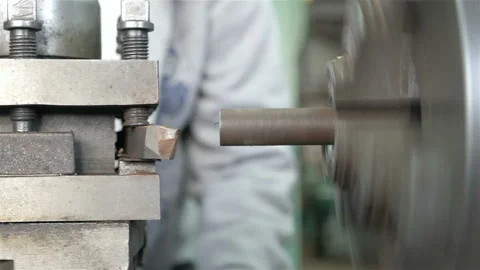 Old turning lathe machine in turning workshop. Stock Footage 87251986