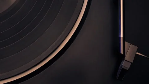 Old turntable with vinyl record playing Stock Footage 279590497