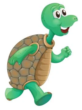 An old turtle running Stock Illustration