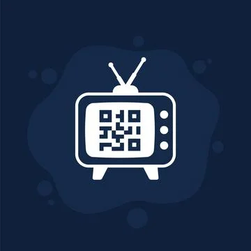Old tv and qr code icon, vector Stock-Illustration