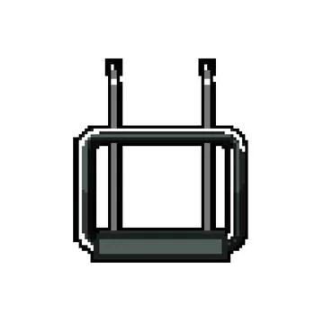 Old tv antenna pixel art vector illustration Stock Illustration