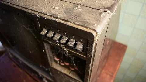 Old TV control buttons, top view Stock Footage 138399996