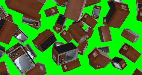 Old TV falling slow motion Stock Footage 237323712