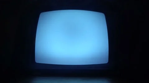 Old TV with Glitch screen, low point of view, wide lens shot. Stock-Footage 149846074