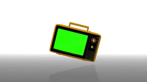 Old tv with green screen Stock Footage 39821693