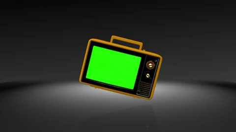 Old tv with green screen Stock Footage 39821695