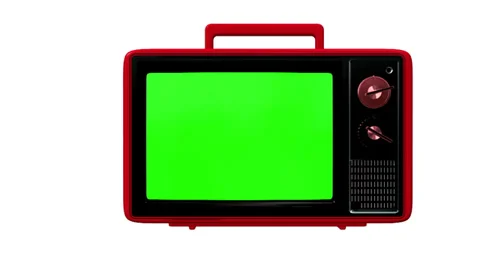Old tv with green screen Stock Footage 39821696