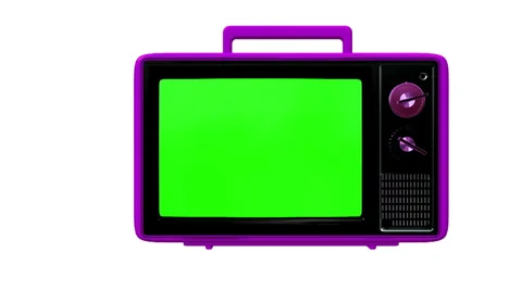 Old tv with green screen Stock Footage 39821697
